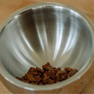 Angled Raised Dog Food Water steel double-wall Bowl Golyo